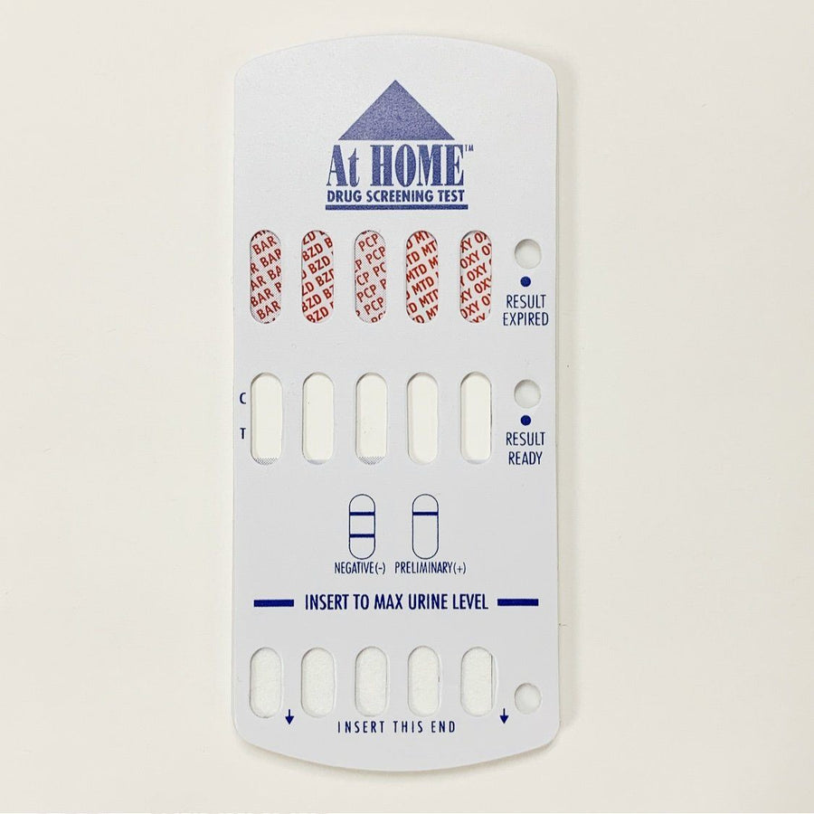 10 Panel AtHOME Dip Card - 9308T/9298T - AMP, BAR, BZD, COC-300, MET-500, MTD, OPI-300, OXY, PCP, THC Phamatech